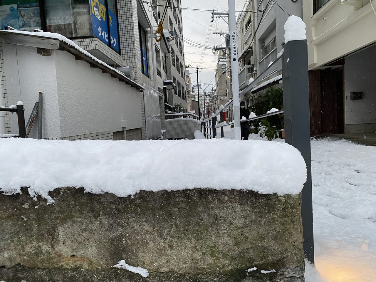 長崎市内の積雪状況